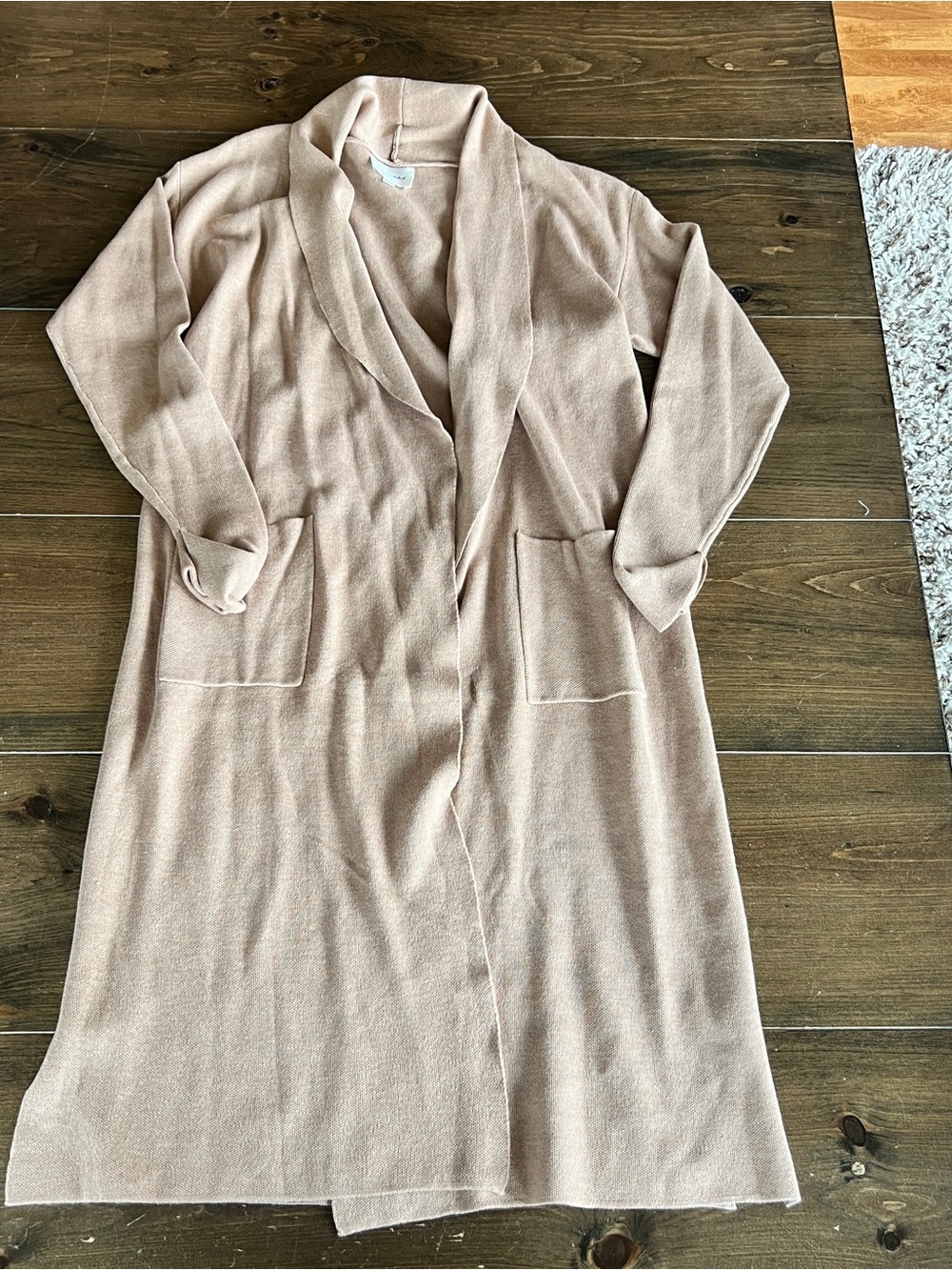 Line and Dot Women's Long Open-Front Knit Cardigan Dress - Cream
